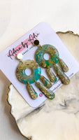 Teal & Gold Earrings - Dangles