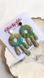 Teal & Gold Earrings - Dangles