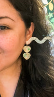 Teal & Gold Earrings - Hearts