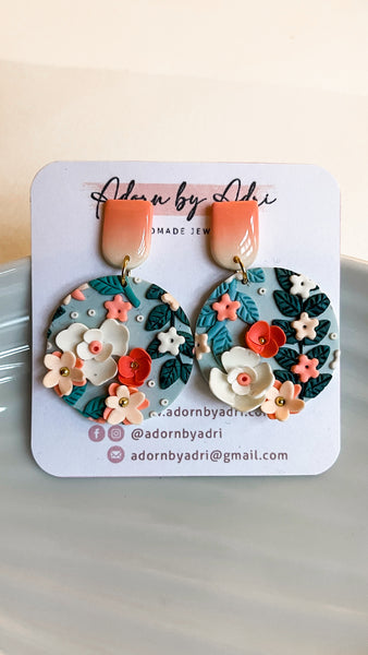 Summer Floral Earrings - Big Circles