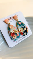 Summer Floral Earrings - Scalloped Drops