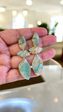 Teal & Gold Earrings - Gem Drops