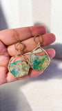 Teal & Gold Earrings - Agates